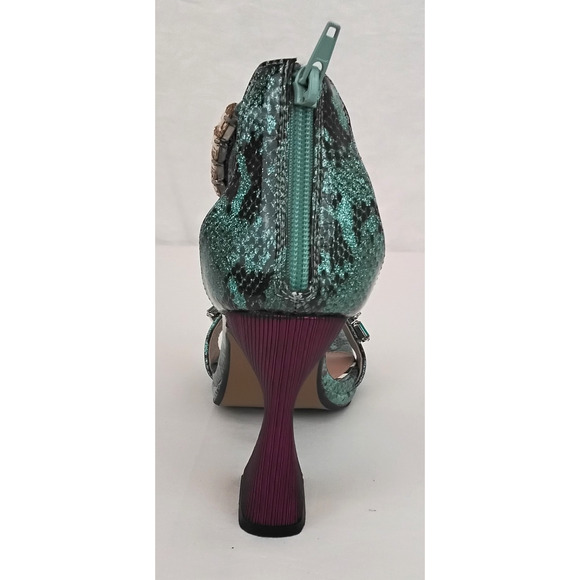 Betsey Johnson Emani Heels Women's Size 9.5 Teal & Purple w/ Rhinestones #W4154 - Picture 8 of 16